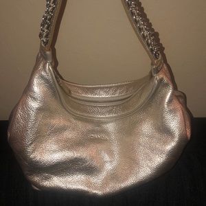 Calvin Klein Metallic Gold Slouch Purse